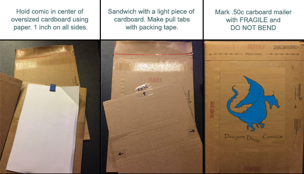 Instructions for packaging 1-2 comics